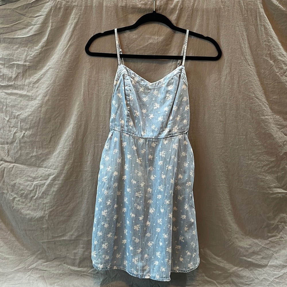 So Blue Floral Denim Dress